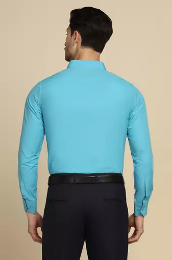 Blue solid shirt