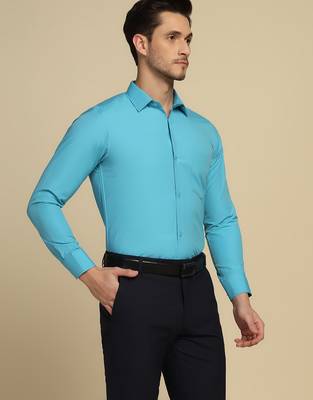 Blue solid shirt 3
