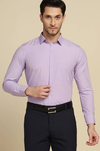 Men purple solid shirt