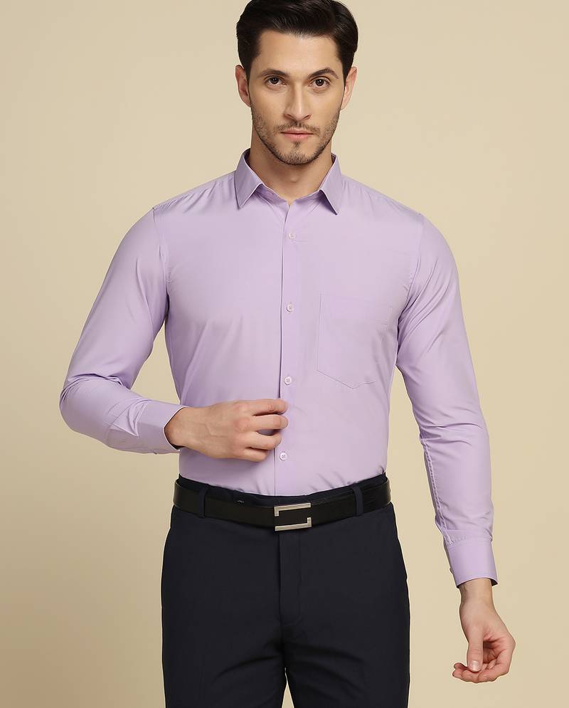 Men purple solid shirt