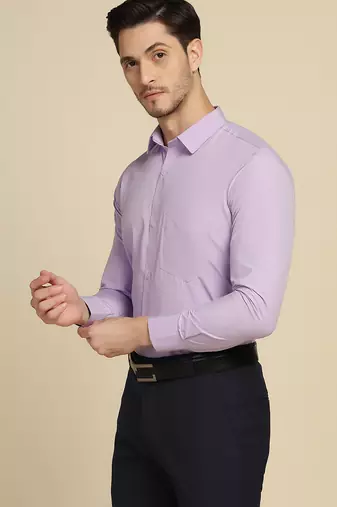 Men purple solid shirt