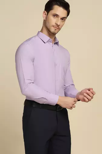 Men purple solid shirt