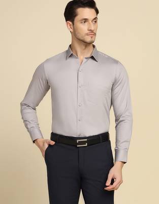 Men solid grey shirt 1