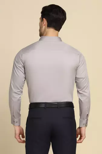 Men solid grey shirt