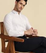 Men white textured shirt
