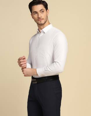 Men white textured shirt 3