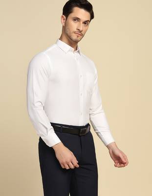Men white textured shirt 4