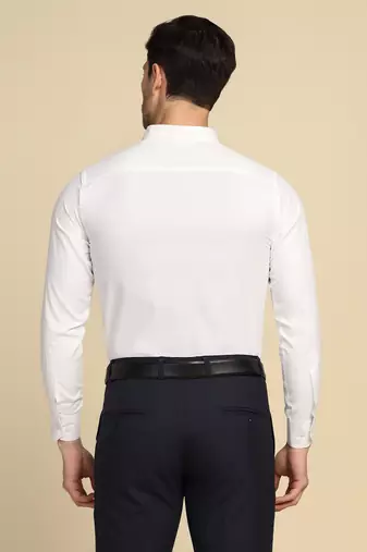 Men white textured shirt