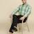 men green checked shirt