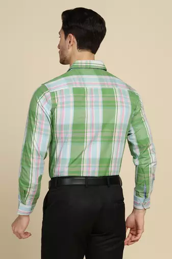 men green checked shirt