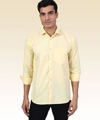 Men solid yellow shirt 1