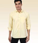 Men solid yellow shirt