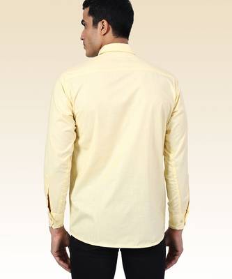 Men solid yellow shirt 3