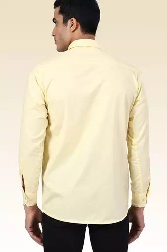 Men solid yellow shirt
