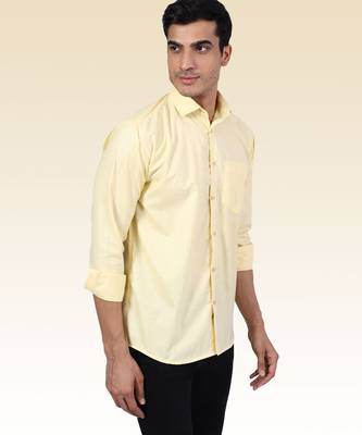 Men solid yellow shirt 4