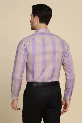 Men purple checked shirt