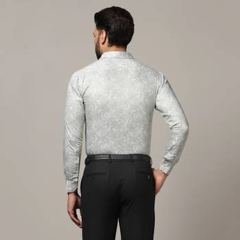 Men green printed casual shirt 2