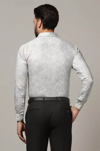 Men green printed casual shirt