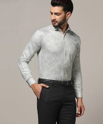 Men green printed casual shirt 3