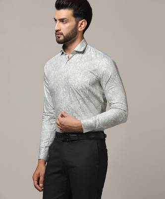 Men green printed casual shirt 4