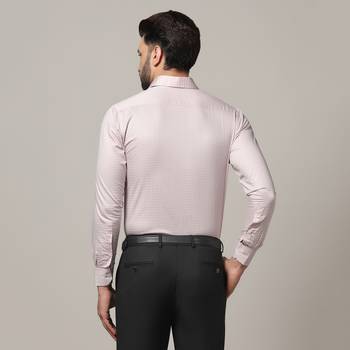 Men pink printed casual shirt 2