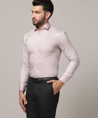 Men pink printed casual shirt 3