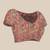 Tan printed cotton blend ethnic saree with blouse piece