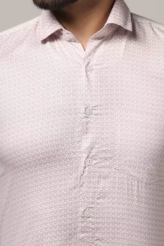 Men pink printed casual shirt