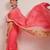 Pink printed cotton blend ethnic saree with blouse piece