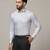 Men grey printed formal shirt