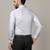 Men grey printed formal shirt