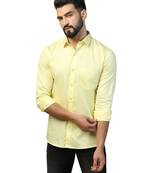 Men solid yellow shirt