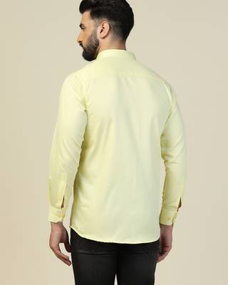 Men solid yellow shirt 2