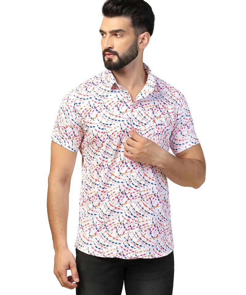 Men casual multi printed shirt