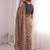 Stunning beige viscose rangoli silk saree with black embroidery and mirror work