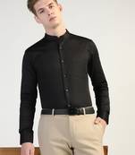 Mens black solid shirt