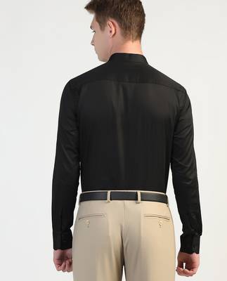 Mens black solid shirt 2