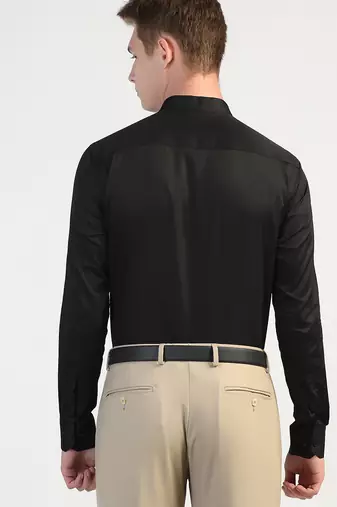 Mens black solid shirt