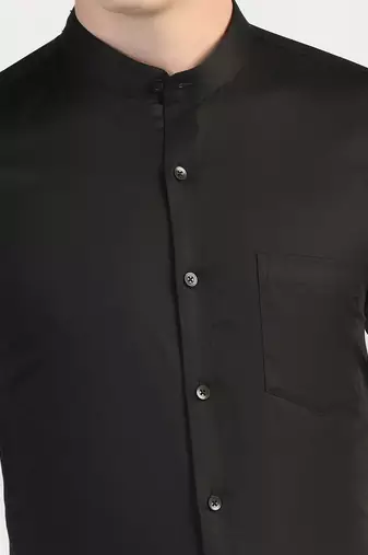 Mens black solid shirt