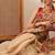 Beige printed silk cotton ethnic saree with blouse piece