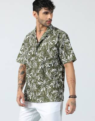 Aura leaves printed green shirt 4