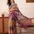 Beige printed silk cotton ethnic saree with blouse piece