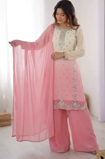 Heavy Embroidery Work Suit Set Designer Kurti With Dupatta