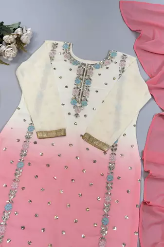 Heavy Embroidery Work Suit Set Designer Kurti With Dupatta