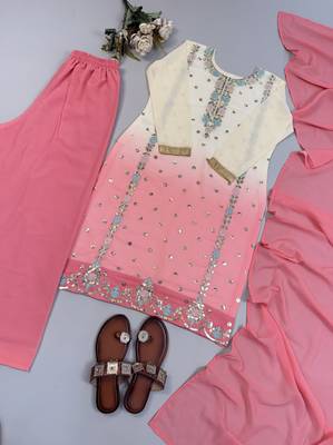 Heavy Embroidery Work Suit Set Designer Kurti With Dupatta 4