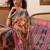 Purple printed silk cotton ethnic saree with blouse piece
