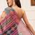 Purple printed silk cotton ethnic saree with blouse piece