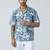 Airglow forest printed blue half sleeves shirt
