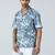 Airglow forest printed blue half sleeves shirt