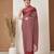 Maroon printed cotton blend ethnic saree with blouse piece